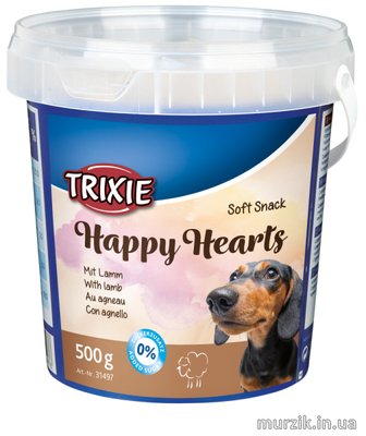Лакомства для собак в виде сердечек "Happy Hearts" с ягненком 500 г 31497 фото