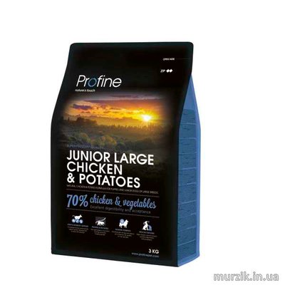 Сухой корм Profine Junior Large для щенков и юниоров больших пород, с курицей и картофелем, 3 кг 170535 фото