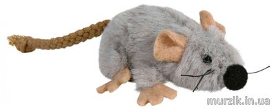 Игрушка для кошек "Мышка плюшевая серая с мятой" 7см 1445845 фото