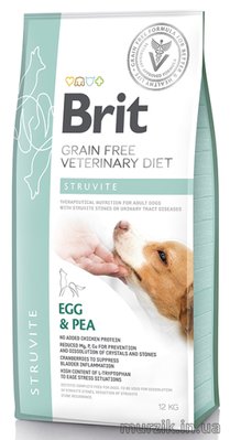 Сухий корм Brit GF VetDiet Dog Struvite для собак, при сечокаменній хворобі, з яйцем, індичкою, горохом и гречкой, 12 кг 170950 фото