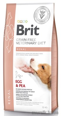 Сухий корм Brit GF VetDiet Dog Renal для собак, при нирковій недостатності, з яйцем, горохом та гречкою, 2 кг 170949 фото
