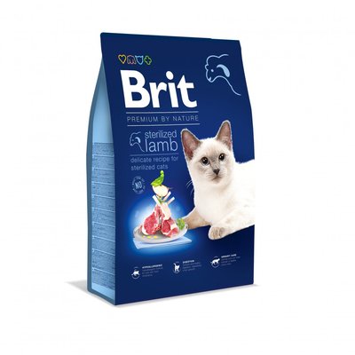 Сухой корм Brit Premium Cat Nature Sterilized Lamb для стерилизованных кошек, с ягненком, 8 кг 171871 фото