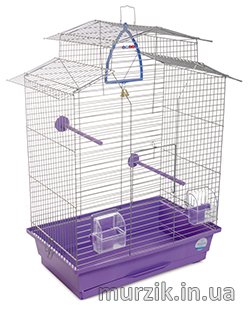 Клетка для птиц "Изабель- 2", хром, фиолетовая (44 * 27 * 65) см 32622423 фото