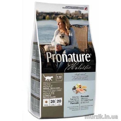 Сухой корм для кошек Pronature Holistic Атлантический лосось с коричневым рисом 2,72 кг. 1680416 фото
