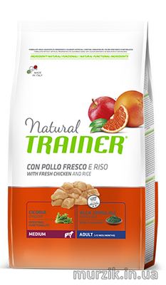 Сухой корм для собак Trainer Natural (Трейнер Нейчирал) Adult Medium Con Pollo Fresco, Riso & Aloe Vera 3 кг. 4867633 фото