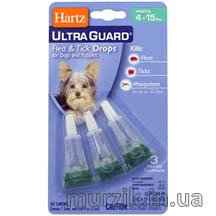 Капли на холку от блох и клещей Hartz Ultra Guard (Хартс Ультра Гард) для собак весом от 1,8-7 кг (3 пипетки) 8890796 фото