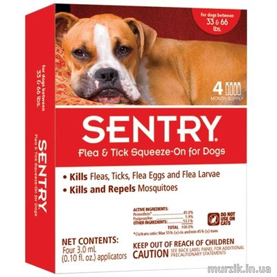 Sentry (Сентри) капли на холку для собак весом 15 - 30 кг. (1 тюбик) 4653737 фото