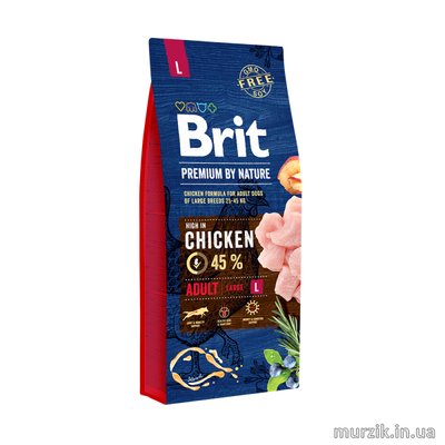 Сухой корм для собак крупных пород Brit Premium Adult L с курицей 3 кг. 4955738 фото