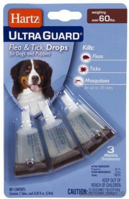 Капли на холку от блох и клещей Hartz Ultra Guard (Хартс Ультра Гард) для собак весом от 27 кг (3 пипетки) 8890862 фото