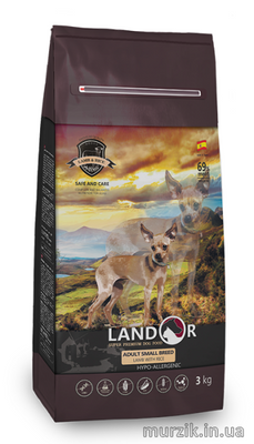 Сухой корм для собак мелких пород, Landor ADULT SMALL BREED LAMB (Эдалт Смолл Брид), с ягненком и рисом, 1 кг 41530734 фото