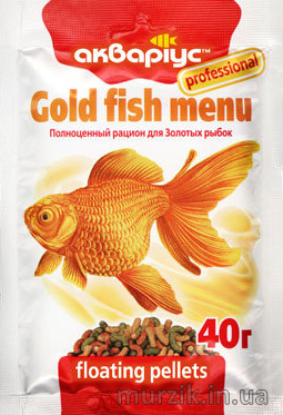 Корм для золотых рыбок Аквариус Gold fish Menu - Floating pellets (Плавающие пеллеты) 40 г 1944884 фото