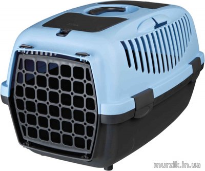 Переноска для котов и собак "Capri 2" 37х34х55 см, пластик, до 8 кг, синяя 41548567 фото