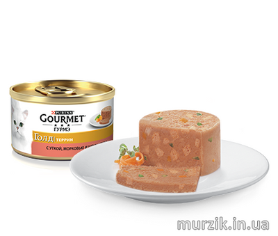 Gourmet Gold (Гурмет Голд) кусочки в паштете с уткой ,морковью и шпинатом для котов и кошек 85 г х 24 шт 1504935 фото