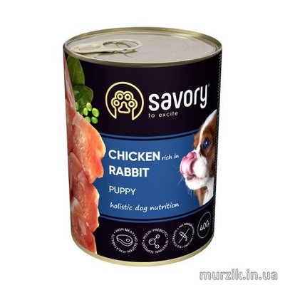 Влажный корм Savory Chicken in Rabbit для щенков с кроликом и курицей 400 г 42244938 фото