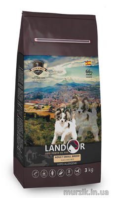 Сухой корм для собак мелких пород, Landor ADULT SMALL BREED DUCK (Эдалт Смолл Брид), с уткой и рисом, 1 кг 41530739 фото