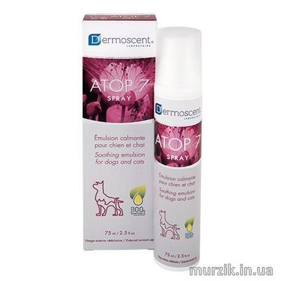 Спрэй-эмульсия для собак и кошек Dermoscent ATOP 7 (АТОП 7) Spray, успокаивающая, для раздраженной, сухой или склонной к аллергии кожи, 75мл 41444992 фото