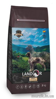Сухой корм для собак всех пород, Landor ADULT DOG (Эдалт Дог), с ягненком и рисом, 1 кг 41530751 фото