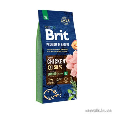 Сухой корм для щенков гигантских пород Brit Premium Junior XL с курицей 3 кг. 4955748 фото