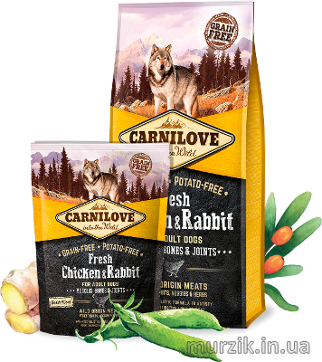 Сухой корм для взрослых собак Carnilove Fresh Chicken & Rabbit с курицей и кроликом 12 кг. 41489347 фото