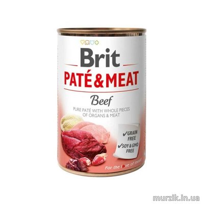 Паштет для собак Brit Pate & Meat Dog с говядиной 400 г 8952949 фото