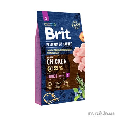 Сухой корм для щенков мелких пород Brit Premium Junior S с курицей 3 кг. 4955756 фото