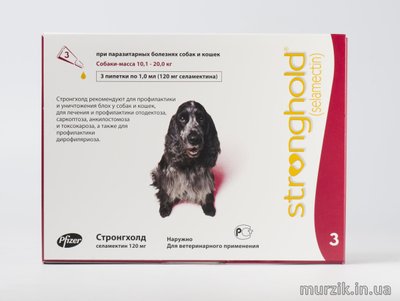 Стронгхолд (Stronghold) 12 % для собак весом от 10-20 кг (1 пипетка) 5827864 фото