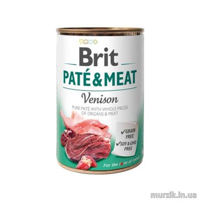 Паштет для собак Brit Pate & Meat Dog с олениной 400 г 8953862 фото