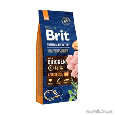 Сухой корм для пожилых собак Brit Premium Senior S/M с курицей 3 кг. 4955765 фото