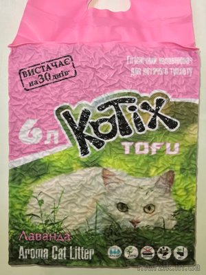 Соевый наполнитель для кошачьего туалета Kotix TOFU (Котикс Тофу) "Лаванда", 6л (2,5 кг) 41534066 фото