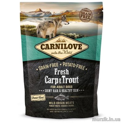 Сухой корм для взрослых собак Carnilove Fresh Carp & Trout с карпом и форелью 1,5 кг. 42075366 фото