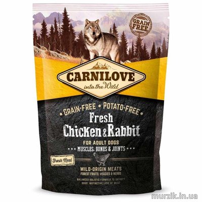 Сухой корм для взрослых собак Carnilove Fresh Chicken & Rabbit с курицей и кроликом 1,5 кг. 42075373 фото