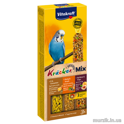 Крекер для волнистых попугаев Vitakraft &#171;Kracker Original Trio-Mix&#187; 3 шт. (ассорти) 1438432 фото
