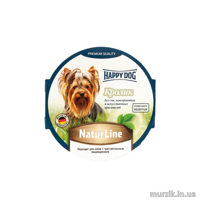 Влажный корм для собак Happy Dog Schale NaturLine KalbReis, паштет с кроликом, 85 г 42075376 фото