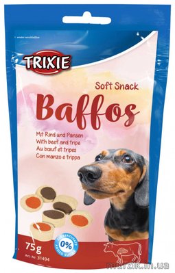 Лакомство "Soft Snack Baffos" для собак с говядиной и рубцом 75г 1455329 фото