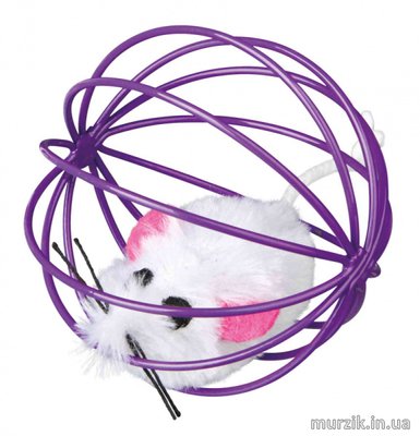 Игрушка для кошек "Мышка в шарике" 6см 1445819 фото