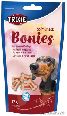 Лакомство "Soft Snack Bonies" для собак с мясом птицы и говядины 75г 1455330 фото