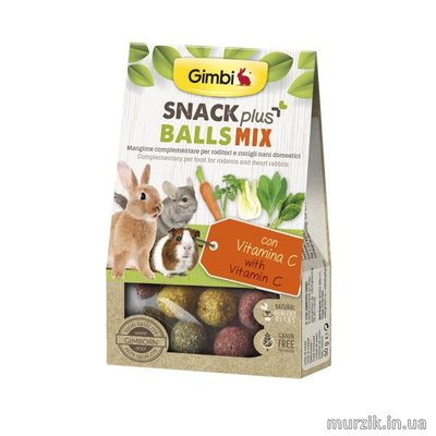 Лакомство для грызунов GimBi Snack Balls Mix Шарики, 50 г 42163423 фото