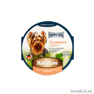 Влажный корм для собак Happy Dog Schale NaturLine KalbReis, паштет с телятиной и рисом, 85 г 42075384 фото