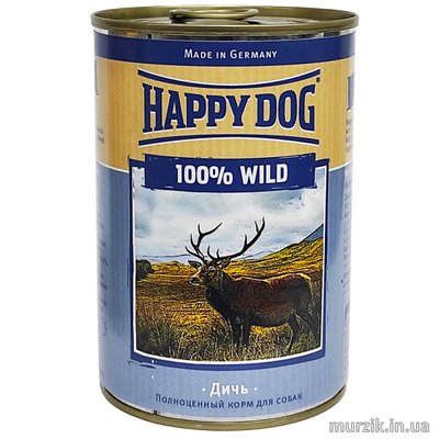 Влажный корм для собак Happy Dog Dose 100% Game, монобелковый паштет с дичью, 400 г 42075387 фото