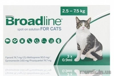 Broadline Spot-On (Бродлайн Спот-Он) капли на холку от паразитов для кошек весом 2,5 - 7,5 кг. (1 шприц) 8740030 фото