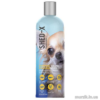 Витаминная добавка SynergyLabs Shed-X Dog (Шед-Икс Дог) для шерсти собак, против линьки, 237 мл 41502407 фото