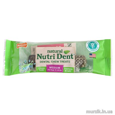 Натуральное жевательное лакомство для чистки зубов Nylabone Nutri Dent Natural (Нилабон Нутри Дент Нейчерал), для собак средних пород M 27912461 фото