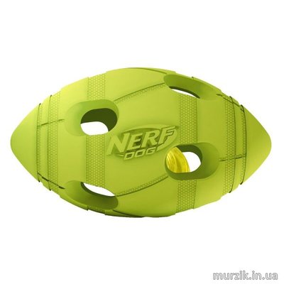 Игрушка для собак Nerf Мяч регби светящийся 10 см (зеленый) 41527615 фото