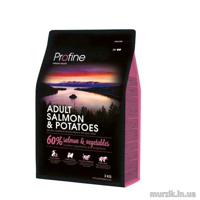 Сухой корм для собак с аллергией Profine Adult Salmon & Potatoes с лососем и картофелью 3 кг. 4953916 фото