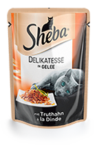 Влажный корм для котов с индейкой в желе Sheba Delikatesse 85 г 8509371 фото