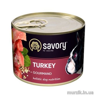 Влажный корм Savory Turkey для взрослых собак c индейкой 200 г 42244920 фото