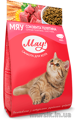 Сухой корм Мяу! для котов с телятиной 14 кг. 32593624 фото