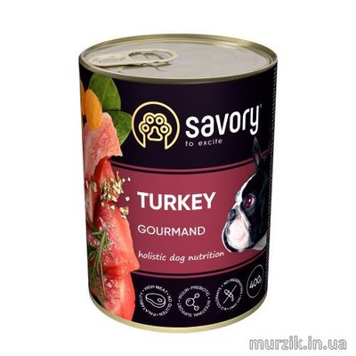 Влажный корм Savory Turkey для взрослых собак c индейкой 400 г 42244921 фото
